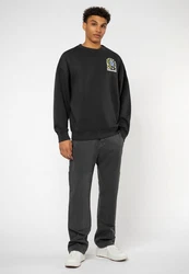 SUBLEVEL Sweatshirt Sweater mit Backprint Dunkelblau/Schwarz/Grau/Blau