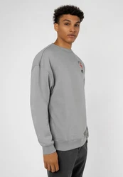 SUBLEVEL Sweatshirt Sweater mit Backprint Grau/Hellgrau