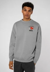 SUBLEVEL Sweatshirt Sweater mit Backprint Grau/Hellgrau
