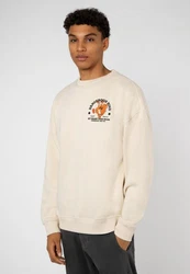 SUBLEVEL Sweatshirt Sweater mit Backprint Beige/Khaki/Creme/Orange