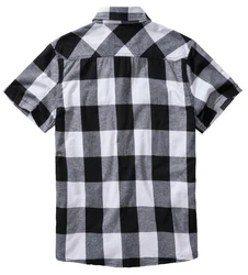 Brandit Outdoorhemd Checkshirt Halfsleeve Schwarz/Dunkelgrau/Grau