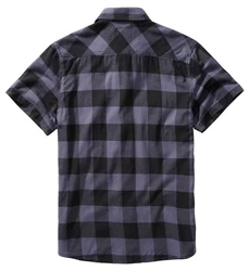 Brandit Outdoorhemd Checkshirt Halfsleeve Schwarz/Dunkelgrau/Grau/Blau