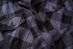 Brandit Outdoorhemd Checkshirt Halfsleeve Schwarz/Dunkelgrau/Grau/Blau