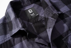 Brandit Outdoorhemd Checkshirt Halfsleeve Schwarz/Dunkelgrau/Grau/Blau