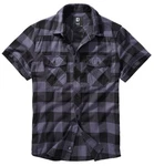 Brandit Outdoorhemd Checkshirt Halfsleeve Schwarz/Dunkelgrau/Grau/Blau