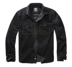 Brandit Corduroy Classic Hemd Schwarz/Grau
