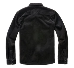 Brandit Corduroy Classic Hemd Schwarz/Grau