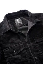 Brandit Corduroy Classic Hemd Schwarz/Grau