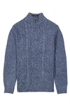 GARCIA Pullover mit Zipper blaumeliert
