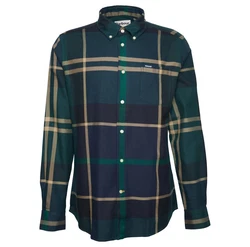 Barbour Langarmhemd Herren Hemd DUNOON TAIL Dunkelgrün