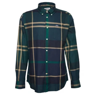 Barbour Langarmhemd Herren Hemd DUNOON TAIL Dunkelgrün