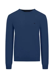 FYNCH-HATTON Strickpullover O-Neck Dunkelblau/Blau