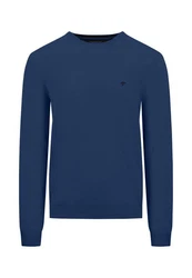 FYNCH-HATTON Strickpullover O-Neck Dunkelblau/Blau