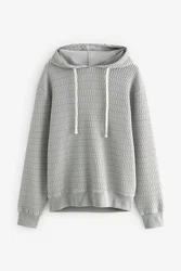 Next Kapuzensweatshirt Premium Hoodie mit Struktur Grau/Hellgrau