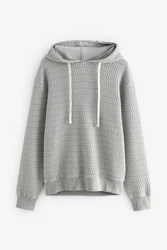 Next Kapuzensweatshirt Premium Hoodie mit Struktur Grau/Hellgrau