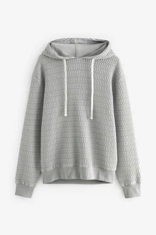 Next Kapuzensweatshirt Premium Hoodie mit Struktur Grau/Hellgrau