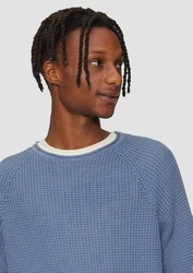 QS Rundhalspullover Casual Grau/Blau/Hellblau/Dunkelblau