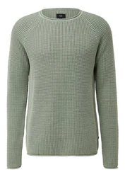 QS Rundhalspullover Casual Dunkelgrün/Grün/Hellgrün