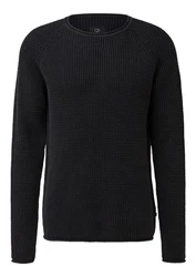 QS Rundhalspullover Casual Schwarz