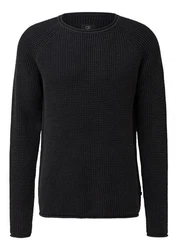 QS Rundhalspullover Casual Schwarz