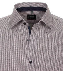VENTI Businesshemd extra langer Arm Print Grau/Khaki/Braun/Beige/Hellgrau