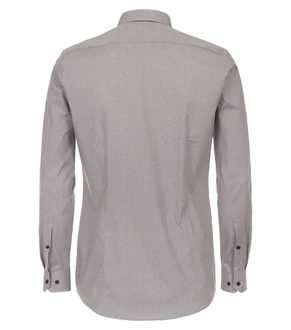 VENTI Businesshemd extra langer Arm Print Grau/Khaki/Braun/Beige/Hellgrau