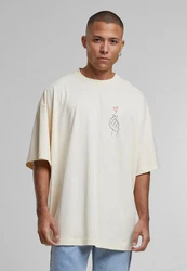 Merchcode T-Shirt K Heart Huge Tee Beige/Khaki/Rot/Weiß