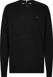 Tommy Hilfiger Big & Tall Strickpullover BT-PIMA ORG CTN CASHMERE VNCK-B in Groen Gren, mit Logostickerei auf Brusthhe