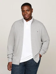 Tommy Hilfiger Cardigan BT-PIMA ORG CTN CASHMERE ZTHRU-B Grau/Hellgrau