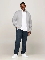 Tommy Hilfiger Cardigan BT-PIMA ORG CTN CASHMERE ZTHRU-B Grau/Hellgrau