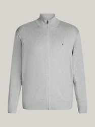 Tommy Hilfiger Cardigan BT-PIMA ORG CTN CASHMERE ZTHRU-B Grau/Hellgrau