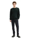 TOM TAILOR Denim Rundhalspullover Dunkelgrün/Grün