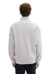 TOM TAILOR Denim Sweatjacke Hellgrau/Grau/Weiß