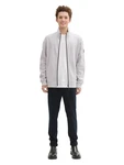 TOM TAILOR Denim Sweatjacke Hellgrau/Grau/Weiß