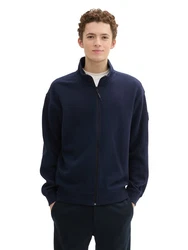 TOM TAILOR Denim Sweatjacke Dunkelblau/Hellblau