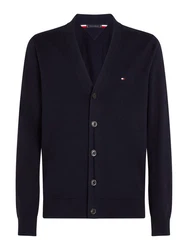 Tommy Hilfiger Strickjacke ESSENTIAL COTTON CARDIGAN Dunkelblau/Hellblau