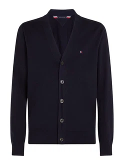 Tommy Hilfiger Strickjacke ESSENTIAL COTTON CARDIGAN Dunkelblau/Hellblau