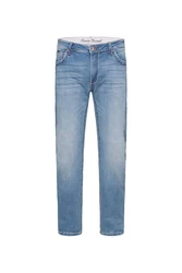CAMP DAVID Comfort-fit Jeans mit zwei Leibhöhen Hellblau/Blau