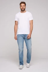 CAMP DAVID Comfort-fit Jeans mit zwei Leibhöhen Hellblau/Blau