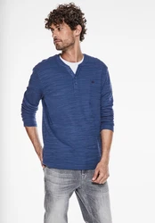 STREET ONE MEN Langarmshirt Blau/Dunkelblau/Lila