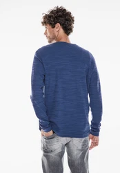 STREET ONE MEN Langarmshirt Blau/Dunkelblau/Lila