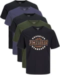 Jack & Jones Print-Shirt (5er-Pack) T-Shirts mit Aufdruck Dunkelgrün/Rot/Dunkelblau/Blau Jack & Jones Print-Shirt (5er-Pack) T-Shirts mit Aufdruck Dunkelgrün/Rot/Dunkelblau/Blau
