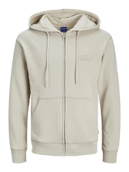 Jack & Jones Anorak JORFADED SWEAT ZIP HOOD Khaki/Beige/Braun/Creme
