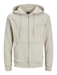 Jack & Jones Anorak JORFADED SWEAT ZIP HOOD Khaki/Beige/Braun/Creme