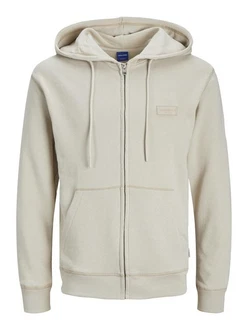 Jack & Jones Anorak JORFADED SWEAT ZIP HOOD Khaki/Beige/Braun/Creme