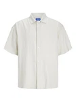 Jack & Jones Businesshemd JORFARO LINEN OVERSIZED SHIRT Weiß