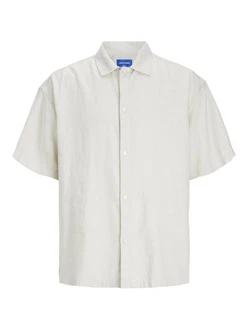 Jack & Jones Businesshemd JORFARO LINEN OVERSIZED SHIRT Weiß