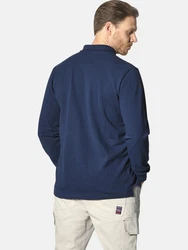 Jan Vanderstorm Langarm-Poloshirt ELLIS Dunkelblau/Blau