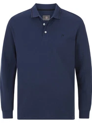 Jan Vanderstorm Langarm-Poloshirt ELLIS Dunkelblau/Blau