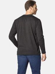 Jan Vanderstorm Langarmshirt STAAF Dunkelblau/Dunkelgrau/Schwarz